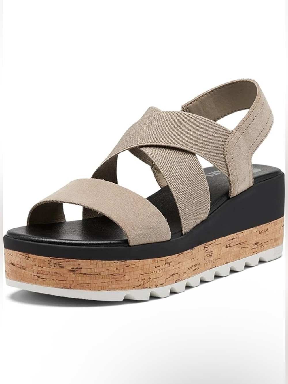SOREL Cameron Flatform Slingback Wedge Omega Taupe, Sea Salt Size 10